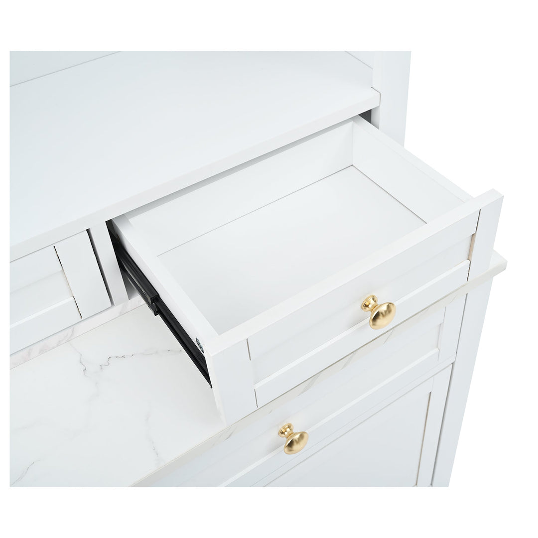 Modern 83.7inch High Kitchen Pantry, Freestanding Tall Kitchen Hutch