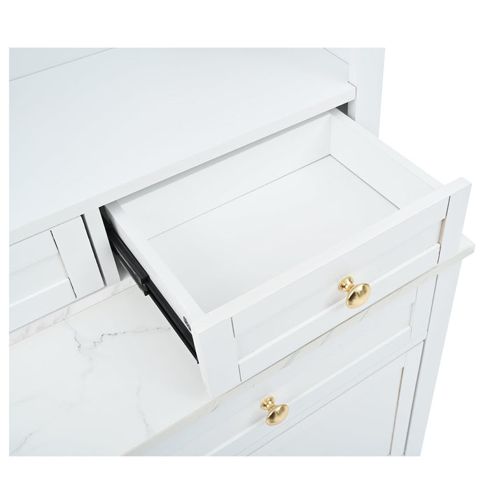 Modern 83.7inch High Kitchen Pantry, Freestanding Tall Kitchen Hutch