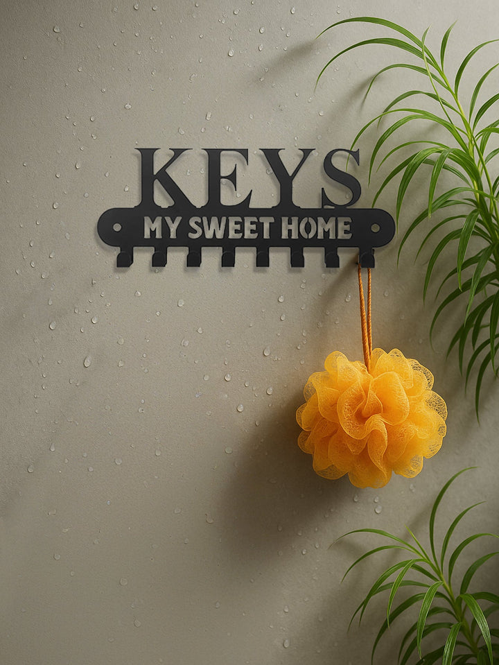 Sweet Home' Key Holder With Wall-Mounted Coat Rack-Metal ,Entryway