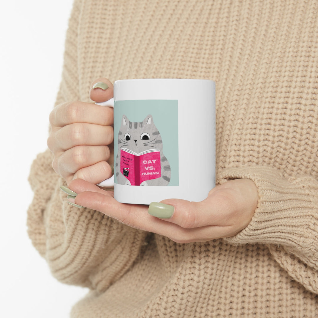 Cat Vs. Human Funny Mug
