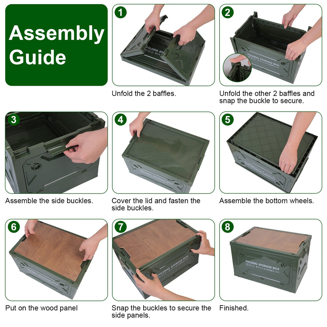 1Pc Folding Storage Bin Camping Collapsible Organizer Box Stackable