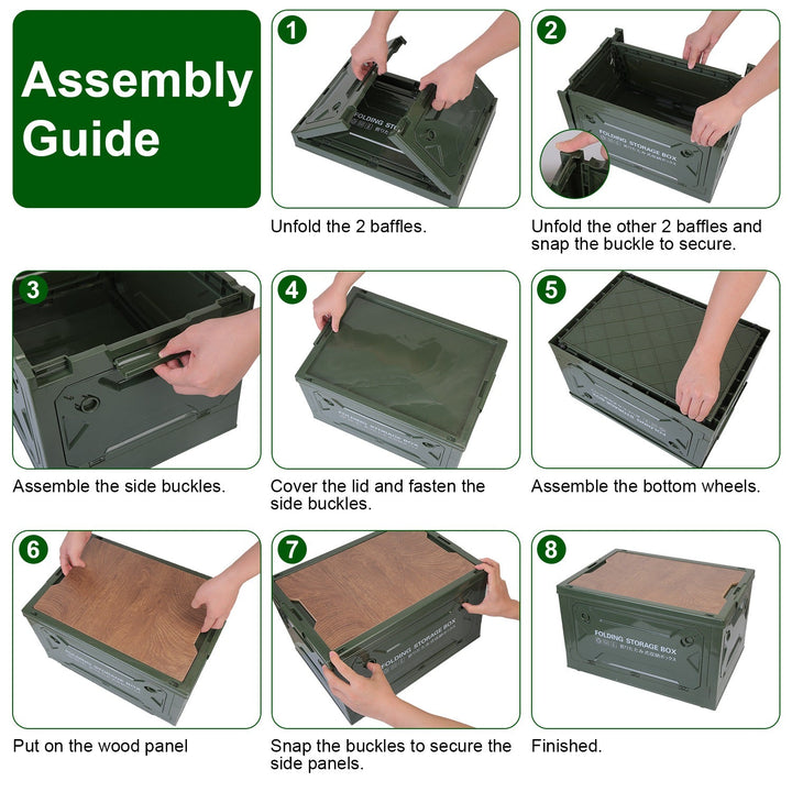 1Pc Folding Storage Bin Camping Collapsible Organizer Box Stackable