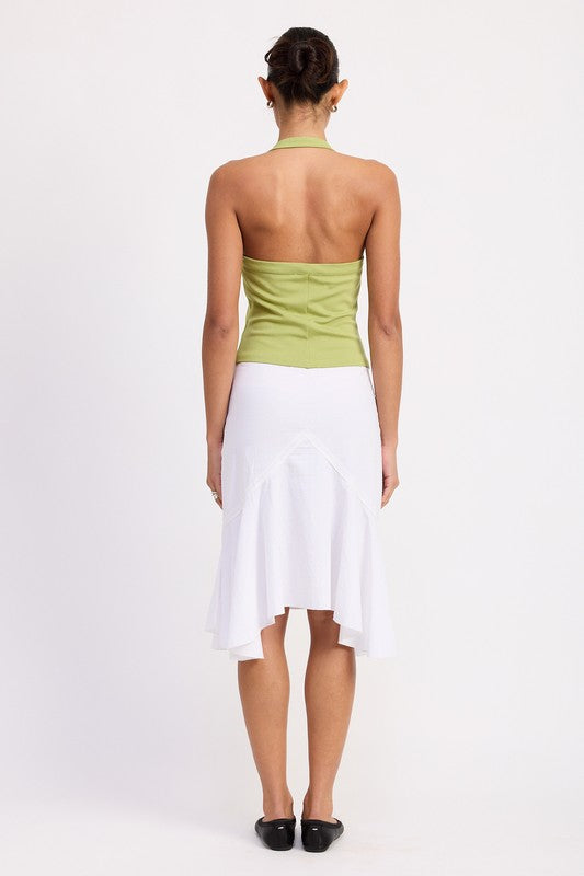 CHAIN LINK HALTER KNIT TOP