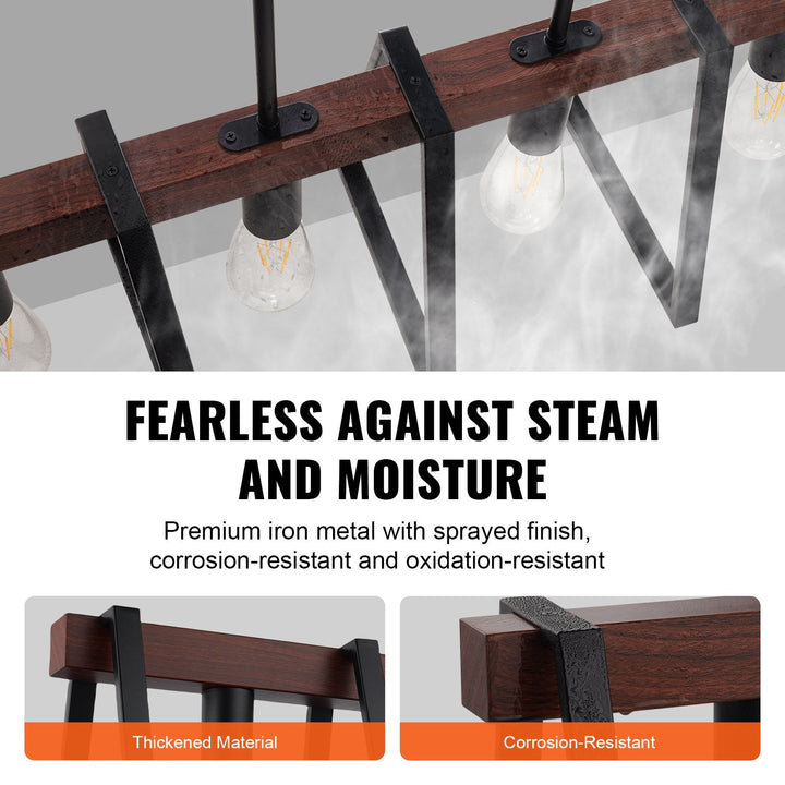 4-Light Kitchen Island Pendant Lights 60W Adjustable Dining Room Light
