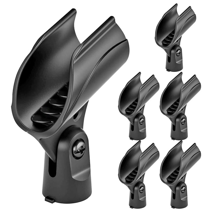 Universal Microphone Clip Holder 6Pack Mic Mount W Gold Plated 5/8" -