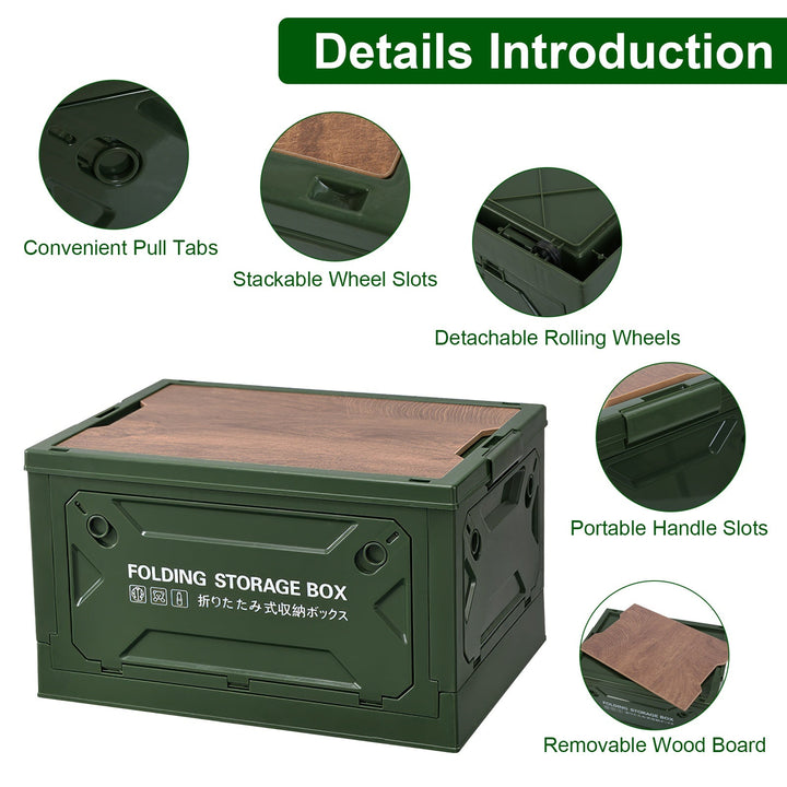 1Pc Folding Storage Bin Camping Collapsible Organizer Box Stackable