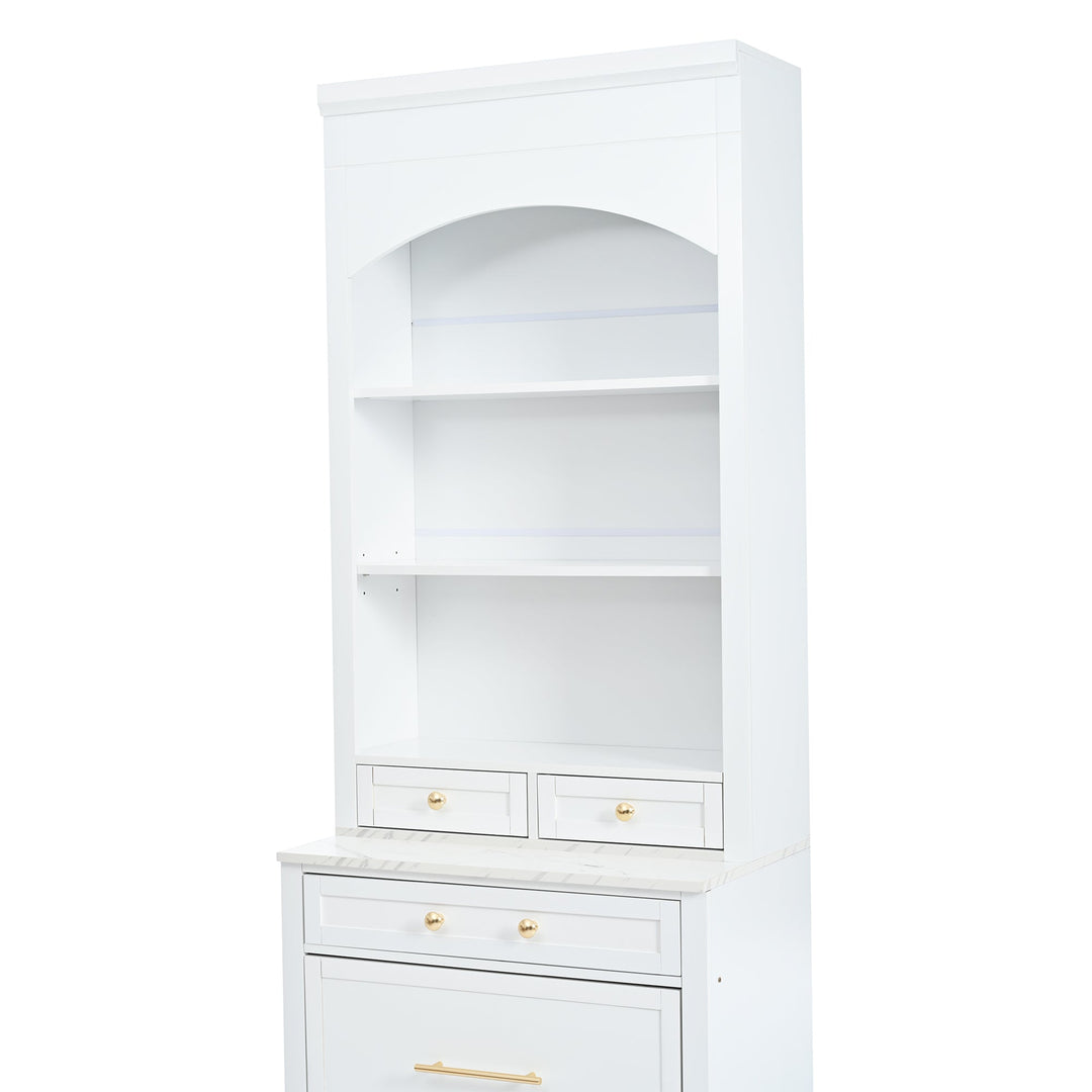 Modern 83.7inch High Kitchen Pantry, Freestanding Tall Kitchen Hutch