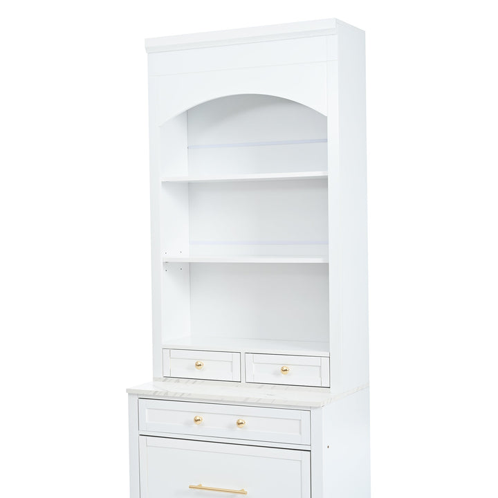 Modern 83.7inch High Kitchen Pantry, Freestanding Tall Kitchen Hutch