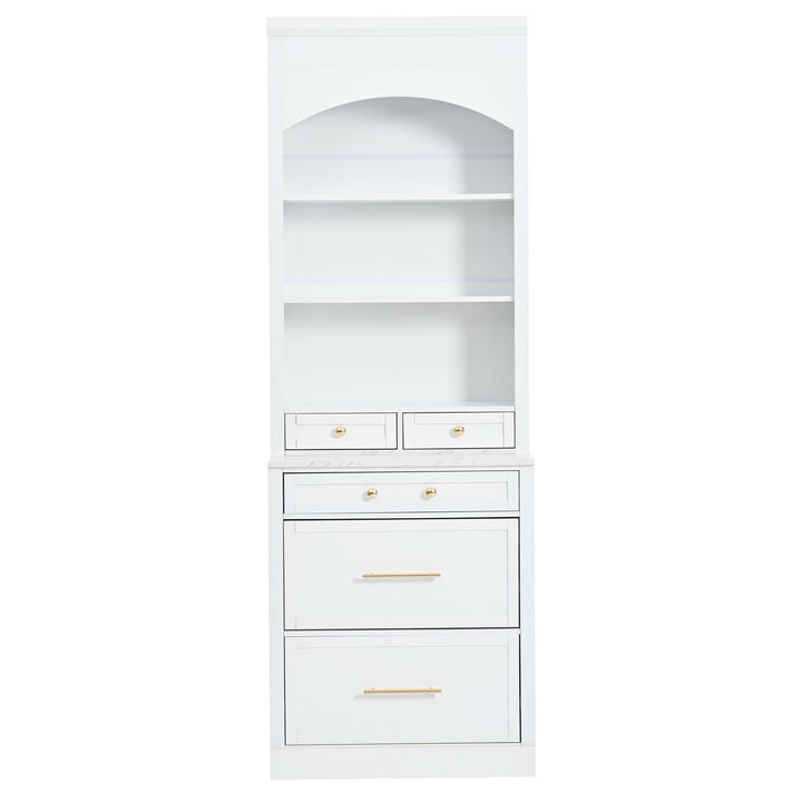Modern 83.7inch High Kitchen Pantry, Freestanding Tall Kitchen Hutch