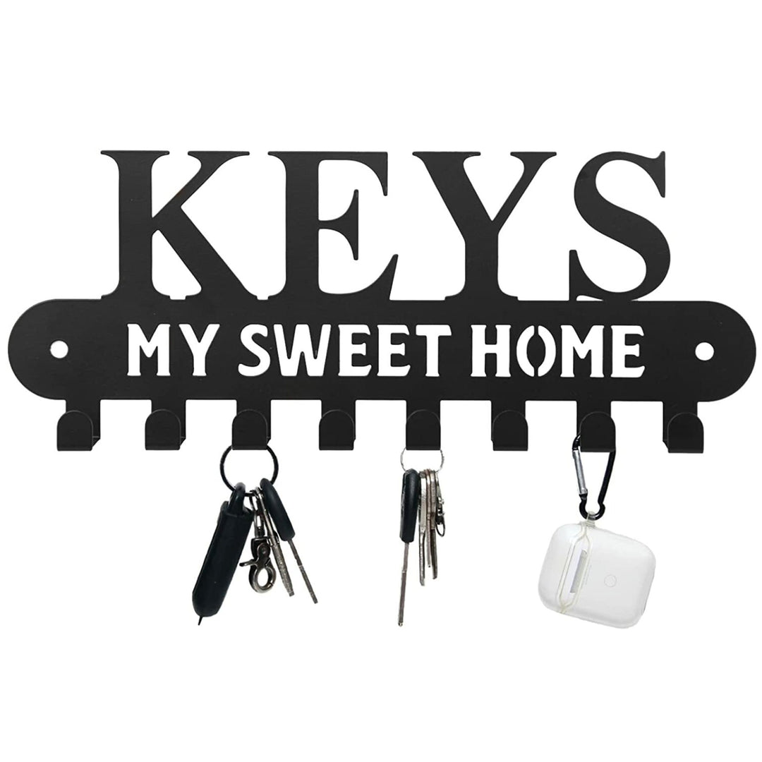 Sweet Home' Key Holder With Wall-Mounted Coat Rack-Metal ,Entryway