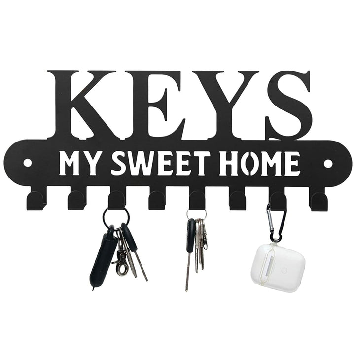 Sweet Home' Key Holder With Wall-Mounted Coat Rack-Metal ,Entryway