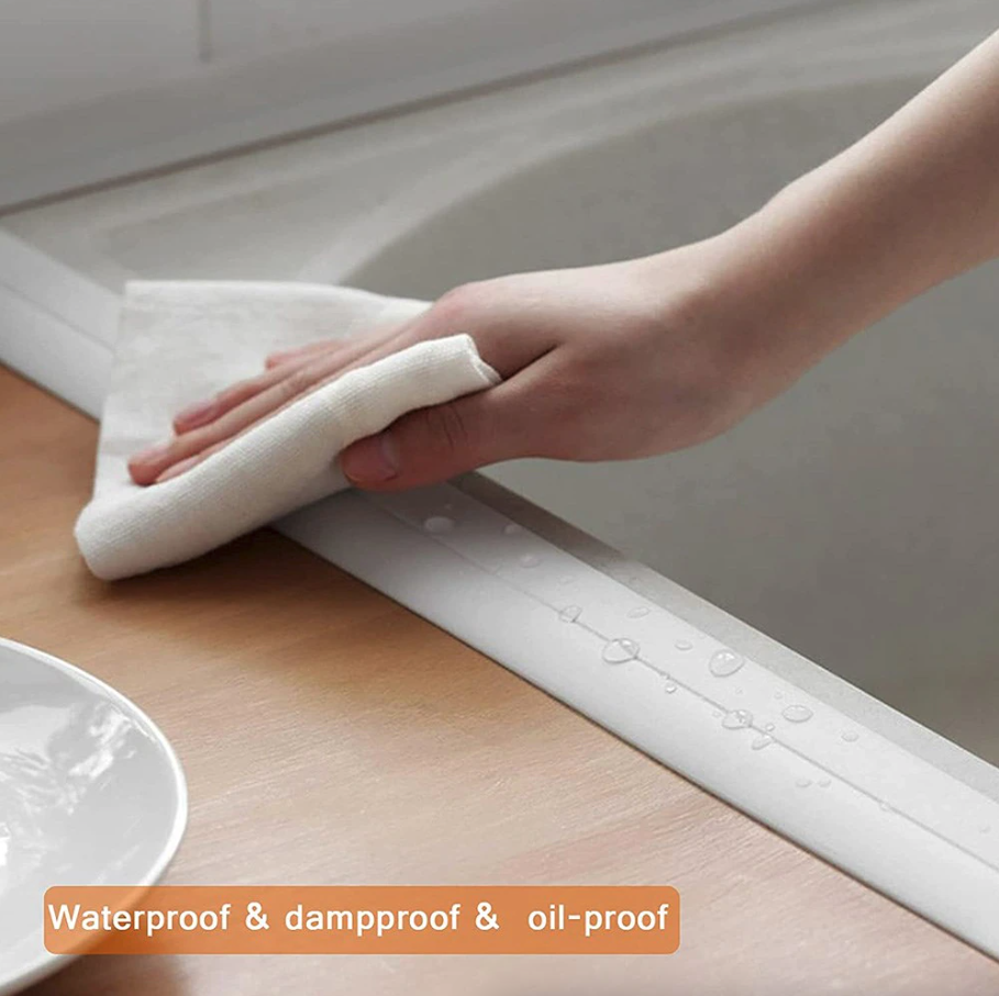 10.5FT PVC Self Adhesive Caulk Sealing Strip Tape For Kitchen Wall
