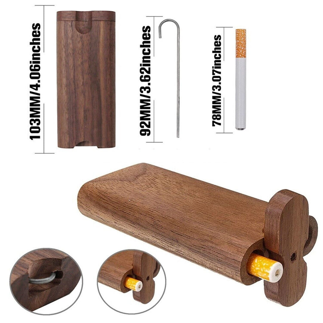 Wooden Dugout Pipe Self Cleaning Metal Bat Poker Smoking Pipe One