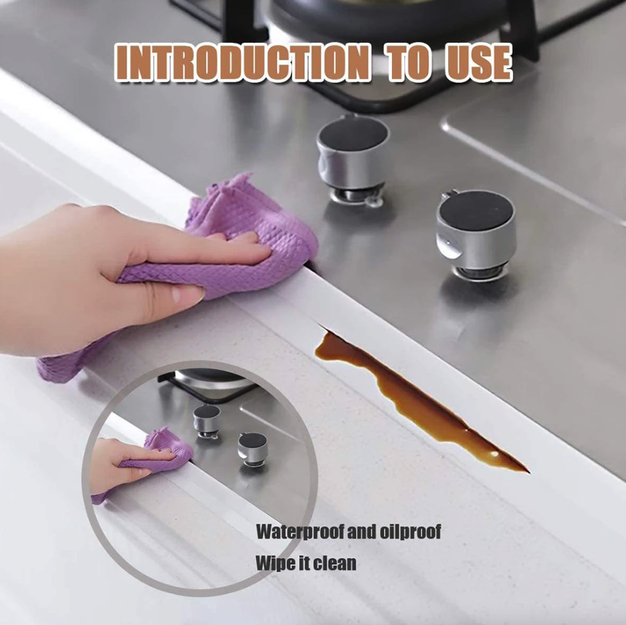 10.5FT PVC Self Adhesive Caulk Sealing Strip Tape For Kitchen Wall