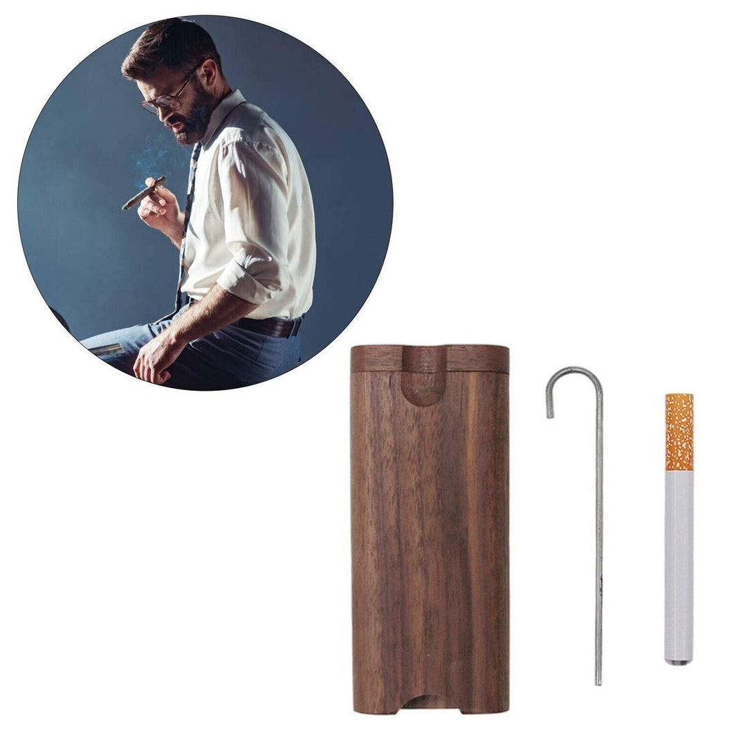 Wooden Dugout Pipe Self Cleaning Metal Bat Poker Smoking Pipe One