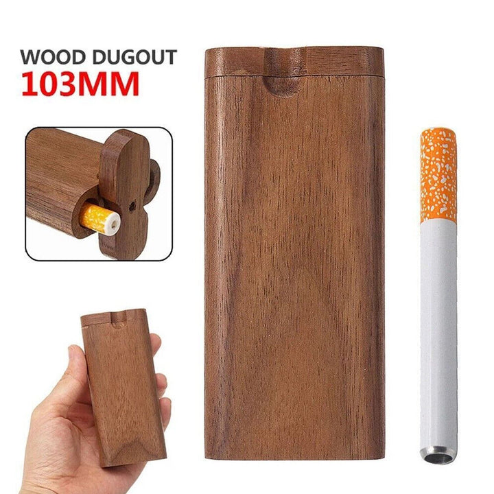 Wooden Dugout Pipe Self Cleaning Metal Bat Poker Smoking Pipe One