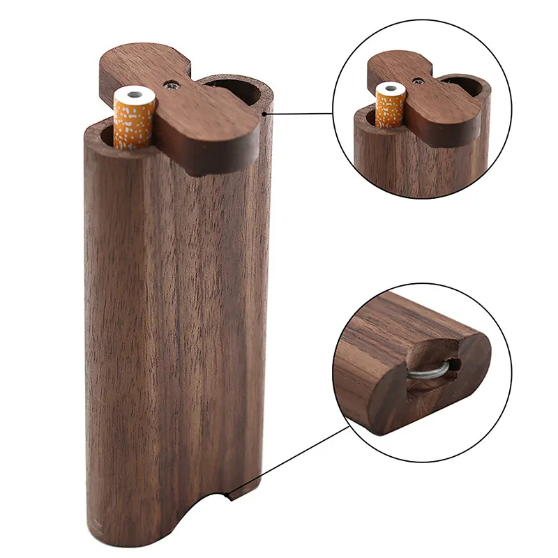 Wooden Dugout Pipe Self Cleaning Metal Bat Poker Smoking Pipe One