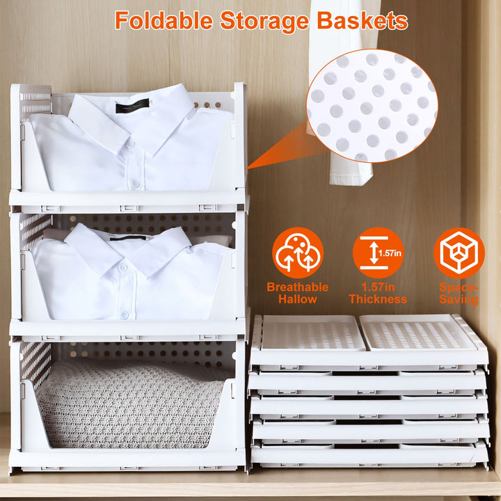 4 Packs Plastic Storage Box With Slide Rail Stackable  For Living Room