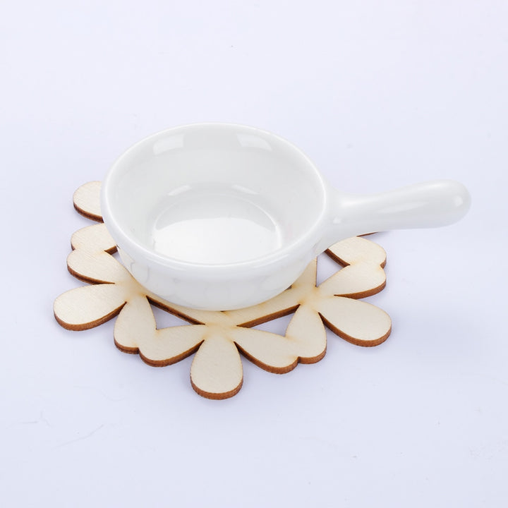5PCS Wood Cup Pad Kitchen Placemat Table Mat