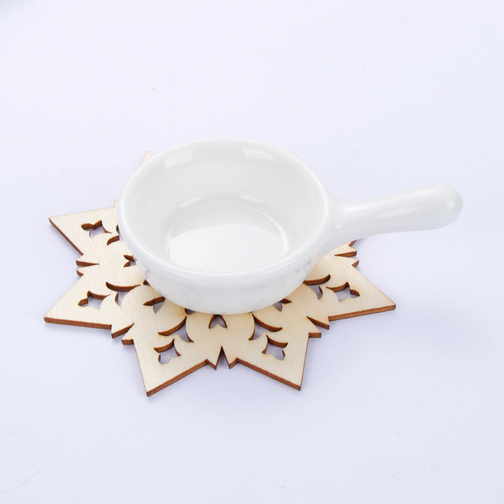 5PCS Wood Cup Pad Kitchen Placemat Table Mat