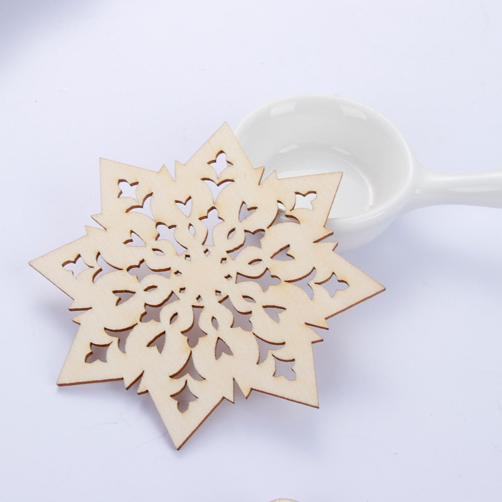 5PCS Wood Cup Pad Kitchen Placemat Table Mat