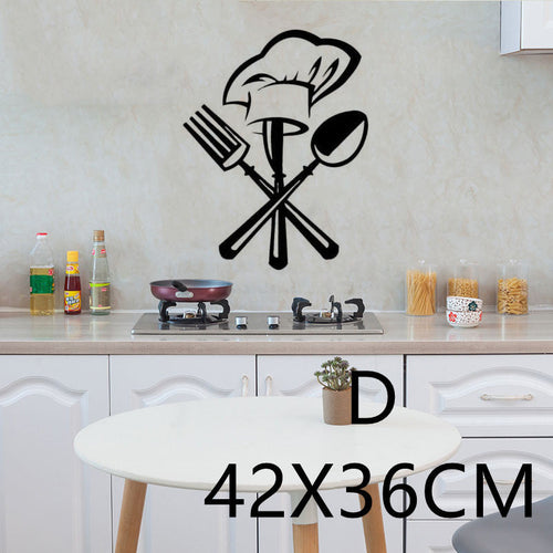English Proverbs Wall Stickers Kitchen Knife And Fork Creative Sticker