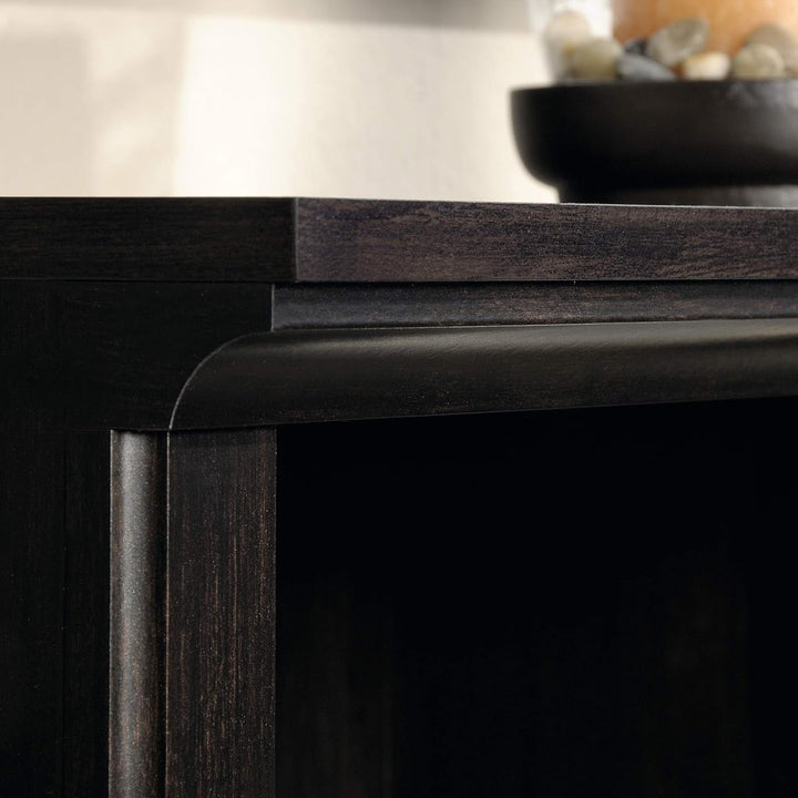 Three Tier Wooden Book Shelf Estate Black with Adjustable Shelves