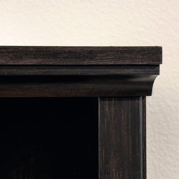 Three Tier Wooden Book Shelf Estate Black with Adjustable Shelves
