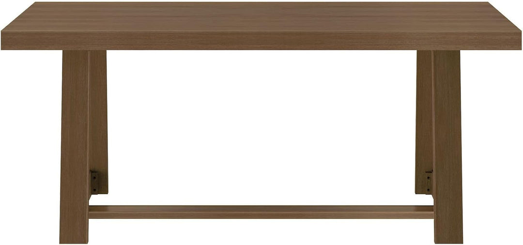 72 Inch Farmhouse Dining Table Solid Wood Rustic Kitchen Table Pecan