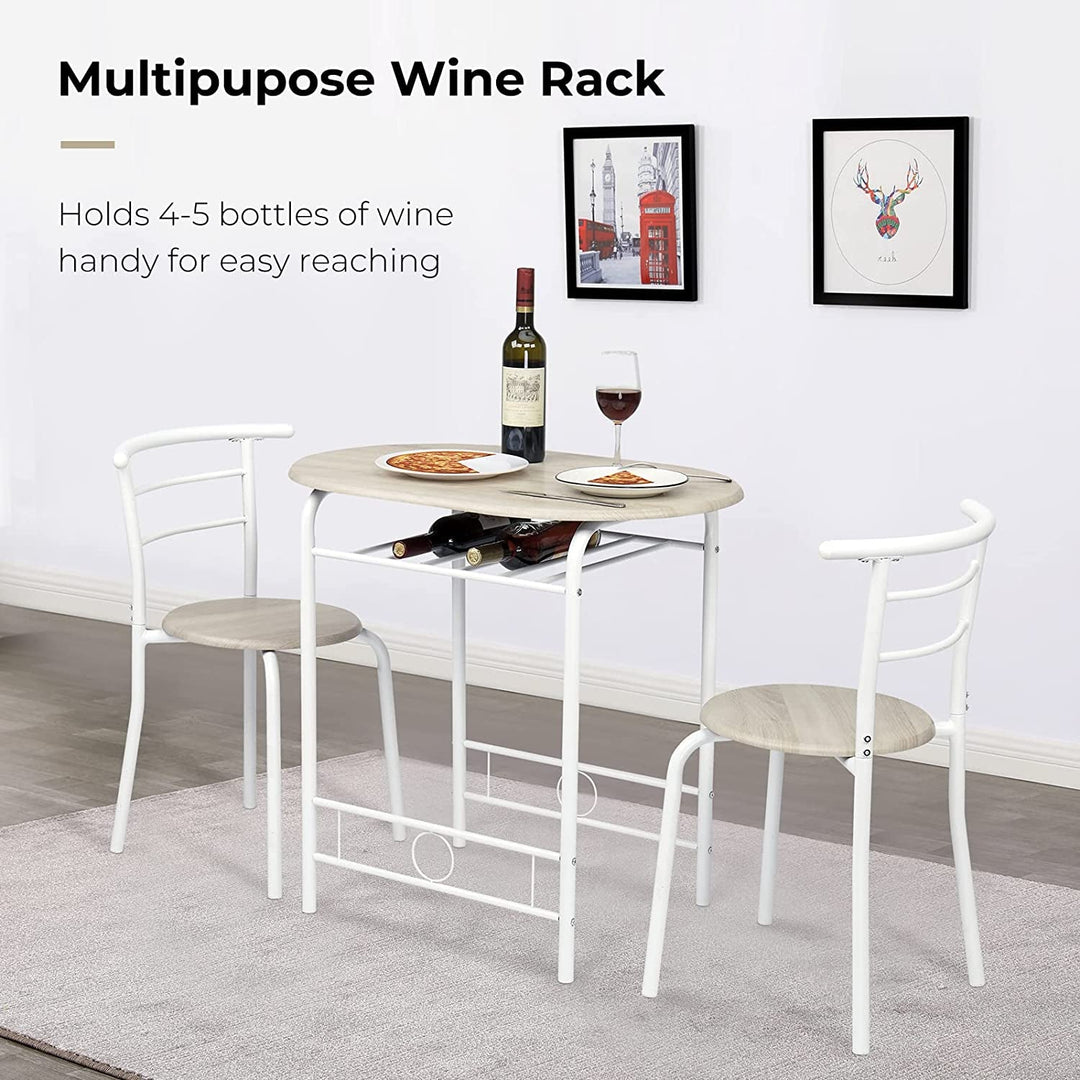 Small Minimalist Wooden Kitchen Table And Chair Set For Two