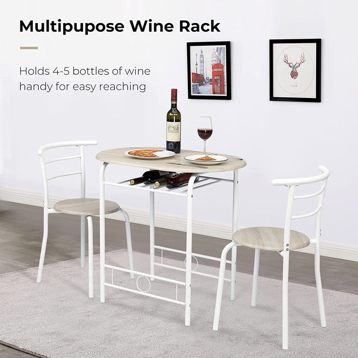 Small Minimalist Wooden Kitchen Table And Chair Set For Two