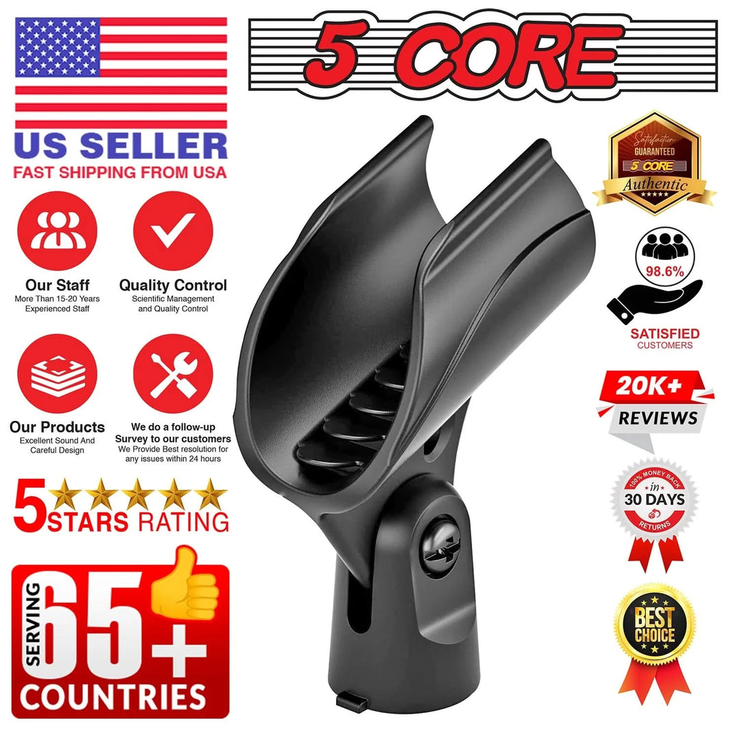 Universal Microphone Clip Holder 6Pack Mic Mount W Gold Plated 5/8" -
