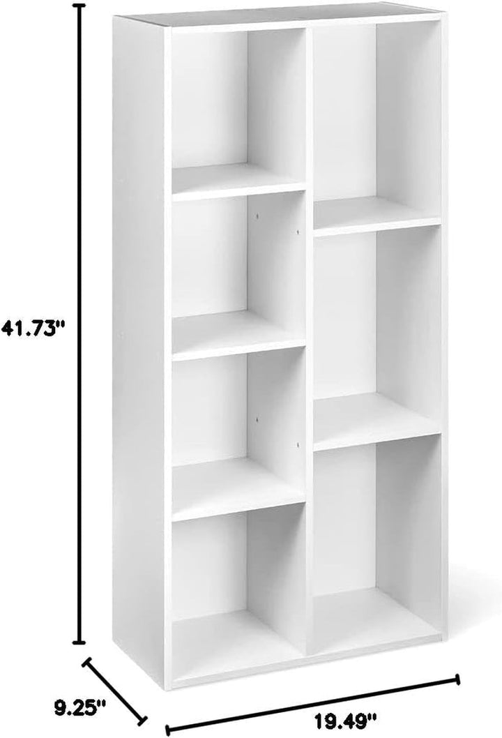 White 7 Cube Organizer Bookcase Storage Shelves Unit