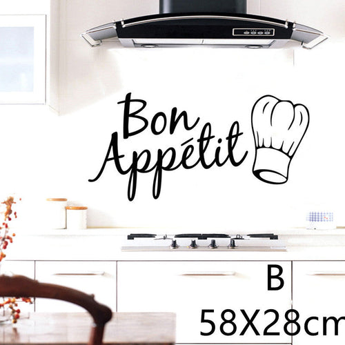 English Proverbs Wall Stickers Kitchen Knife And Fork Creative Sticker