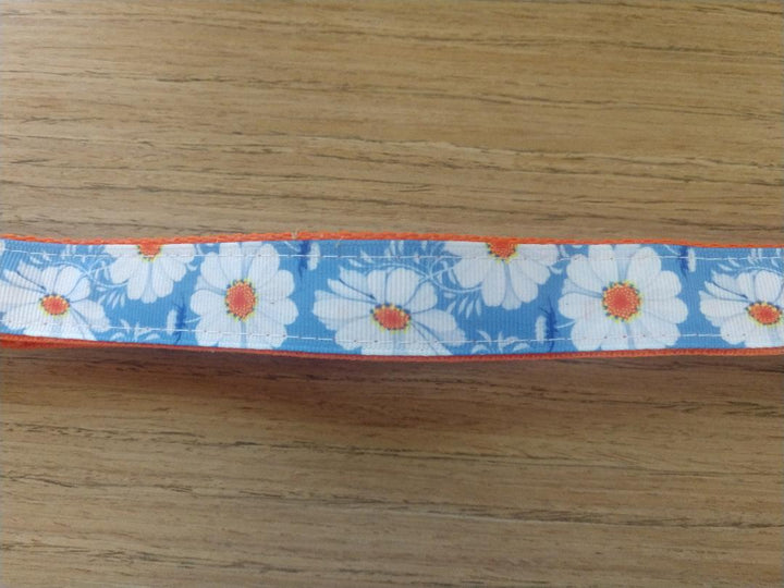 Leash/ Large/ Blue and Orange Flower