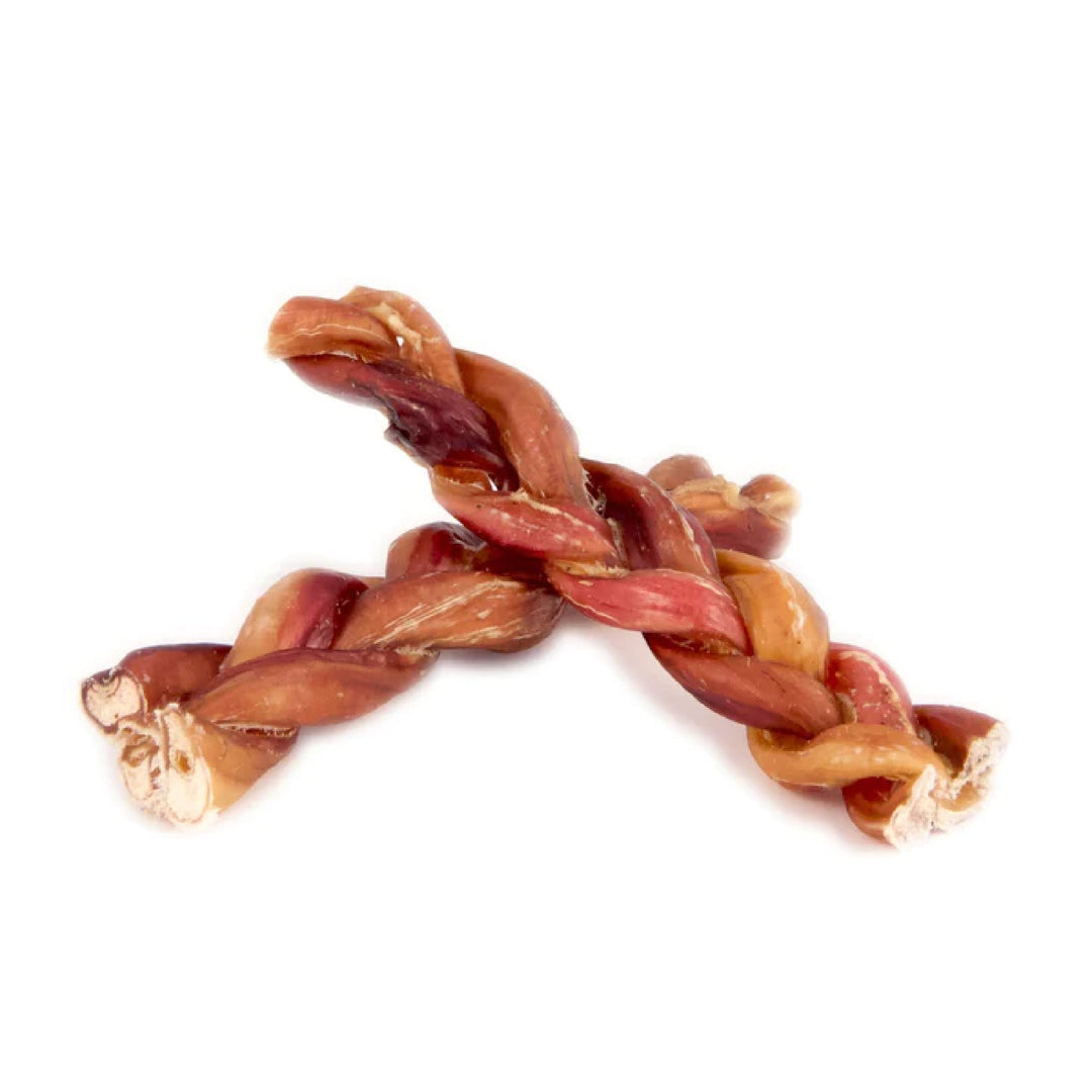 Lof Premium 6-Inch Braided Bully Sticks - Odor-Free, 100% Beef Pizzle