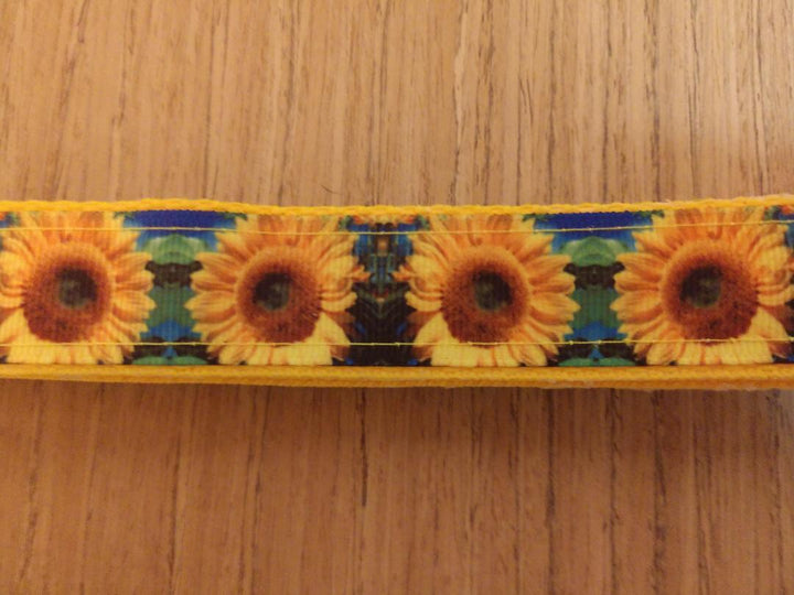 Leash/ Large/  Blue & Green Sunflowers