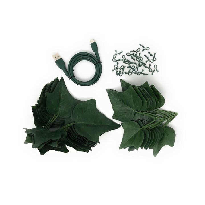 electroVine | Micro USB Cable with Realistic Large Ivy Leaves
