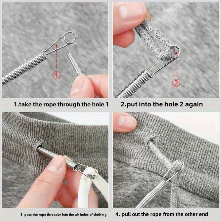 Bendable Spring Drawstring Threader Clip Pants Hoodies Elastic Band
