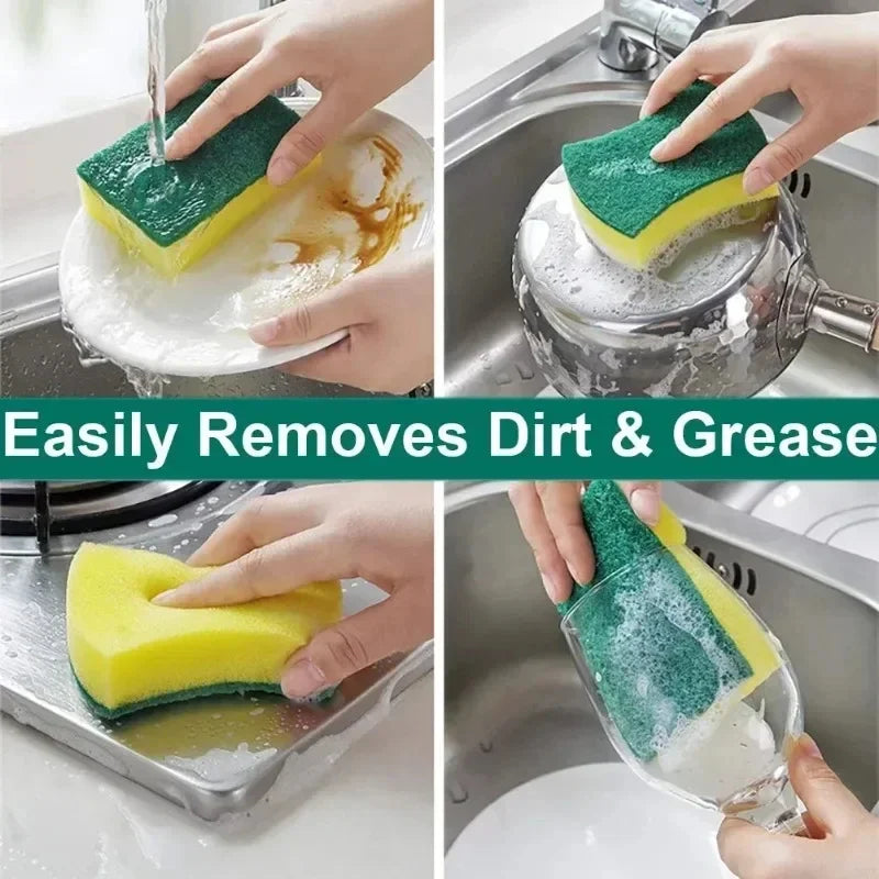 Highly absorbent double-sided sponge magic cleaning pot rust sponge