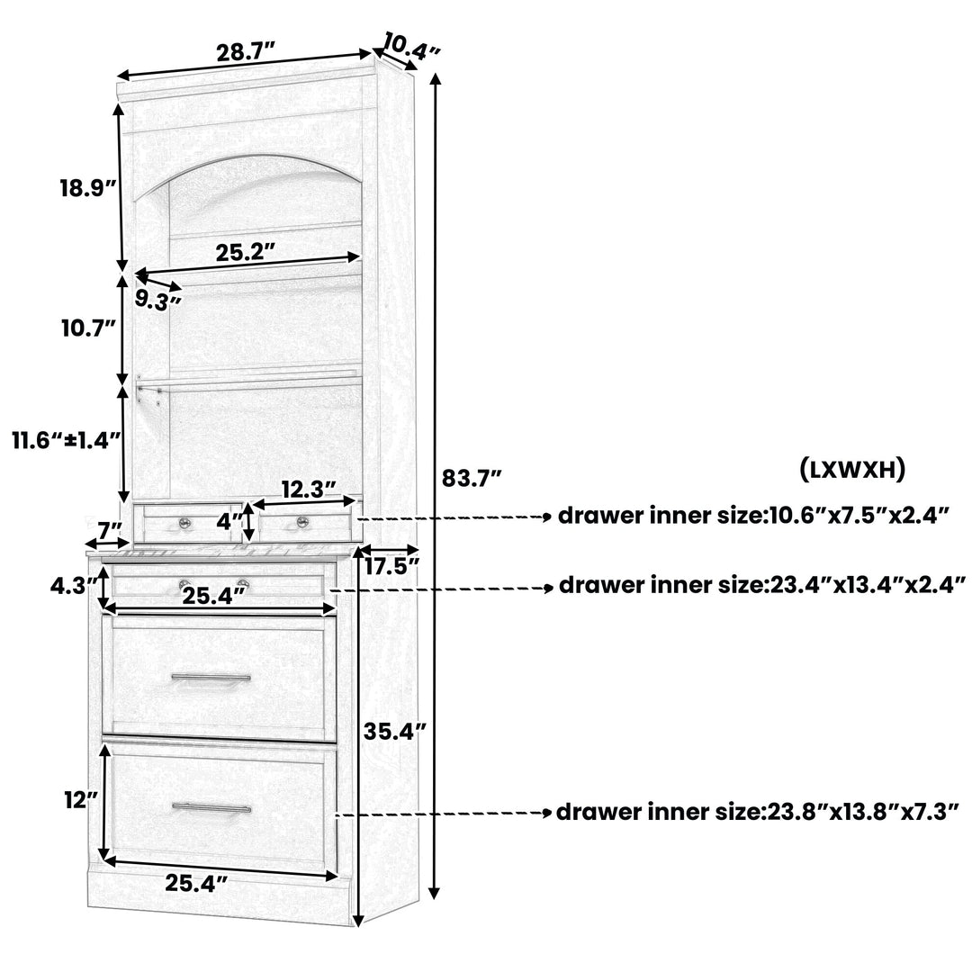 Modern 83.7inch High Kitchen Pantry, Freestanding Tall Kitchen Hutch