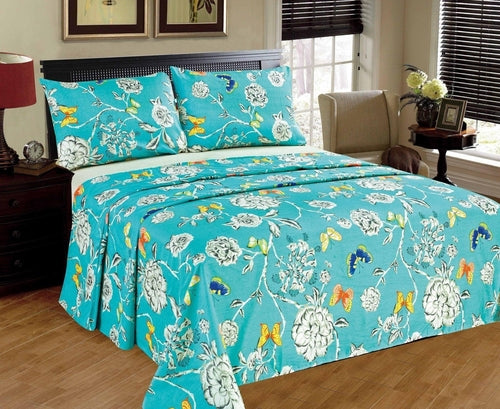 Tache 2-3 PC Cotton Butterfly Wonderland Blue Floral Colorful Girly