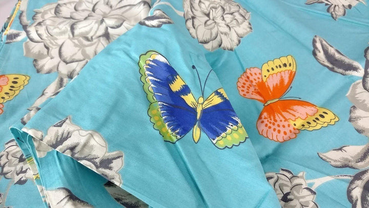 Tache 2-3 PC Cotton Butterfly Wonderland Blue Floral Colorful Girly