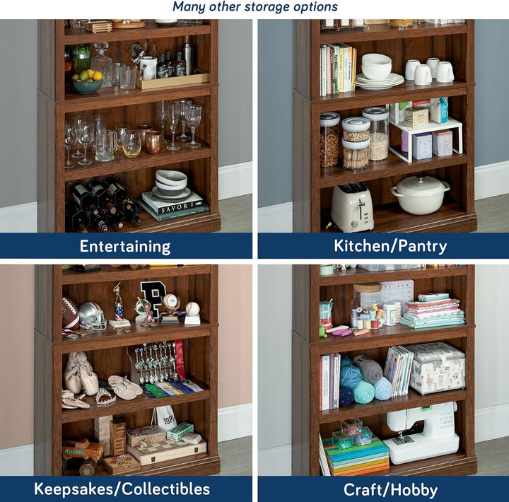 Washington Cherry 5 Shelf Bookcase With Adjustable Shelves