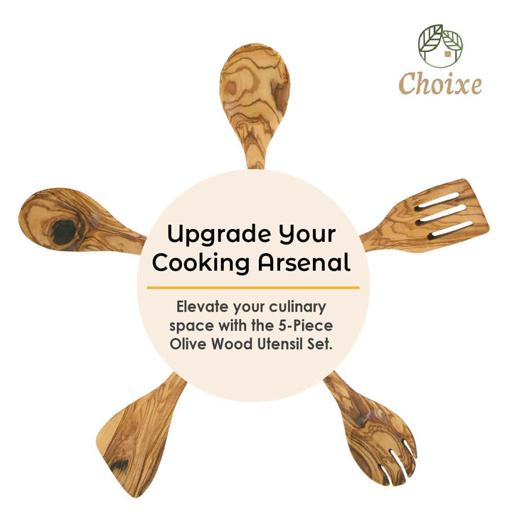 Olive Wood Kitchen Servers Set -5 pcs