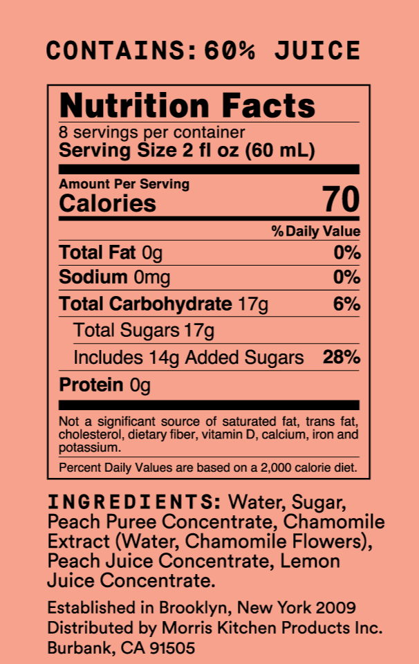 Morris Kitchen Chamomile Peach Mixer 16oz - 4pk