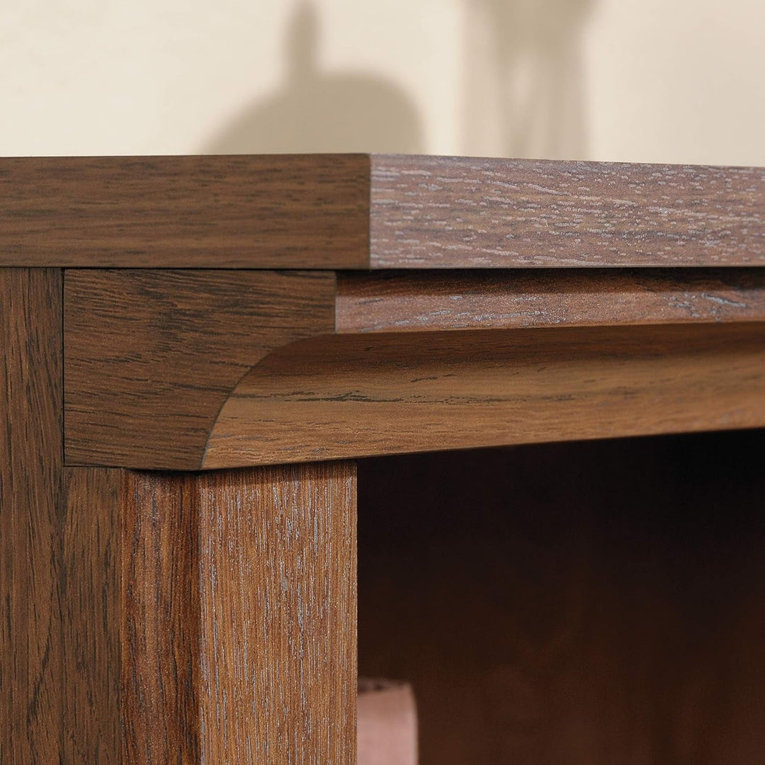 Two Tier Wooden Bookcase With Adjustable Shelf In Oiled Oak For Home