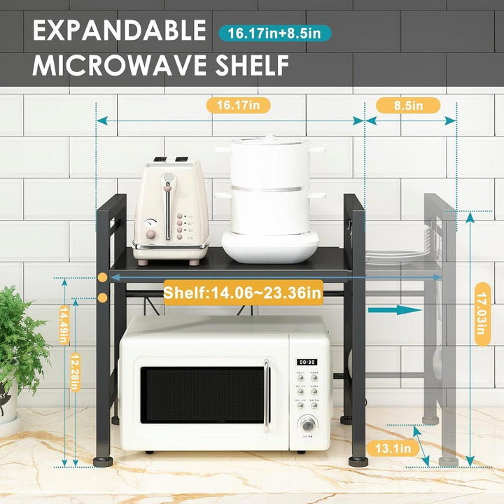 Expandable Microwave Stand Countertop Kitchen Utensils Tableware
