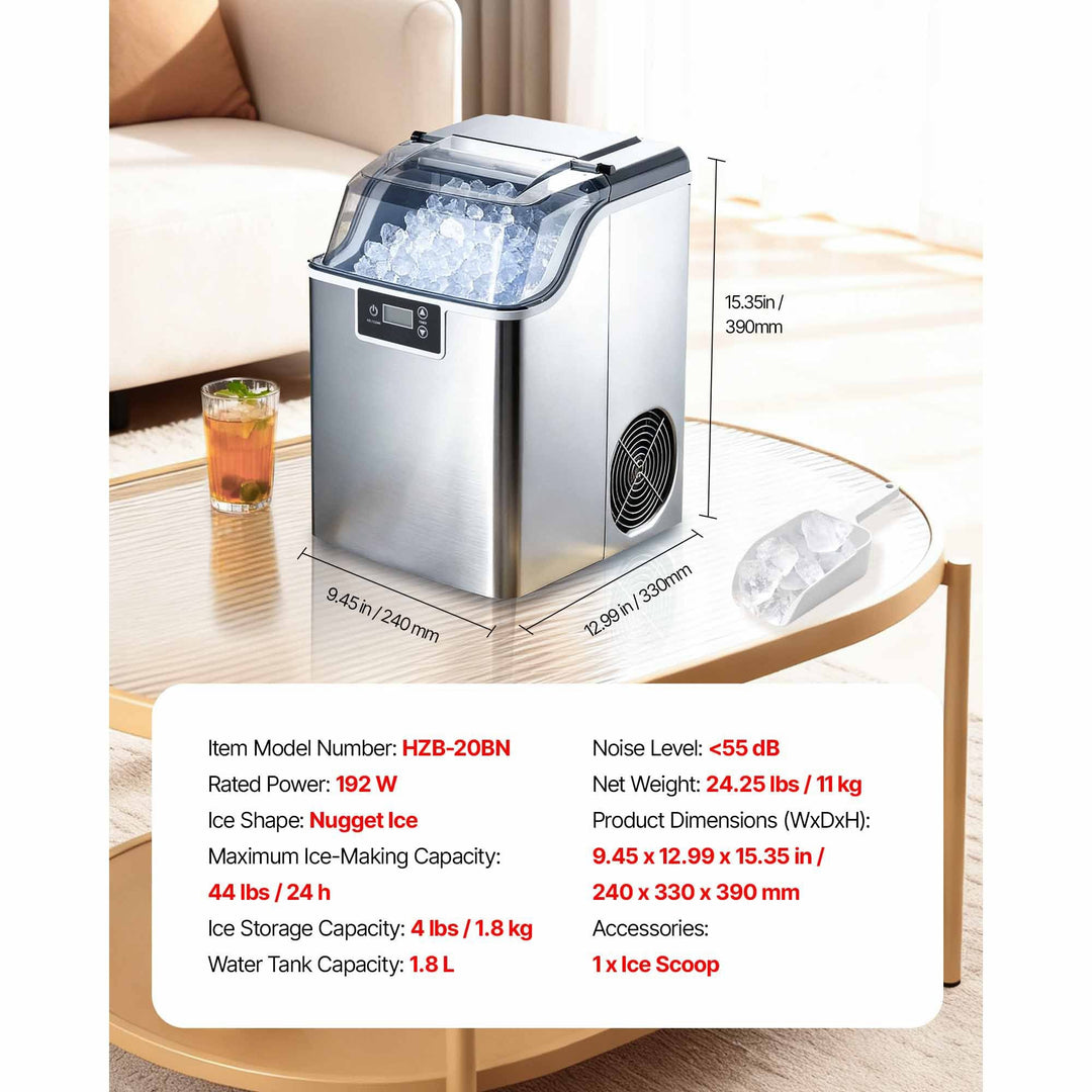 Countertop Ice Maker, 44 lbs per Day, Self-Cleaning Portable Machine