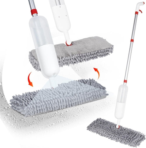Mop for Floor Cleaning - 2-in-1 Double-Sided Microfiber Spray Mop with